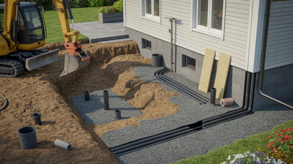 Vad kostar det att byta dränering runt huset?