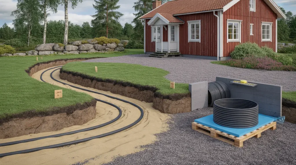 jordv rme p villatomten markarbete slangl ngd och r tt djup steg f r steg f r villa gare